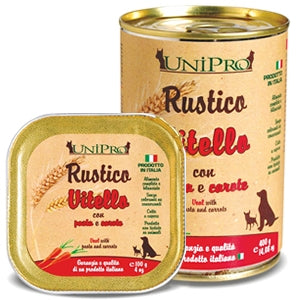 Unipro Rustico Vitello Pasta Integrale e Carote 100gr Vaschetta Unipro Rustico Vitello Pasta Integrale e Carote 100gr Vaschetta